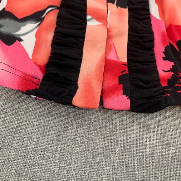 R&K Originals cropped Floral Open Jacket Cardigan 16 Black Pink Orange 3/4 Sleev - Picture 5 of 15